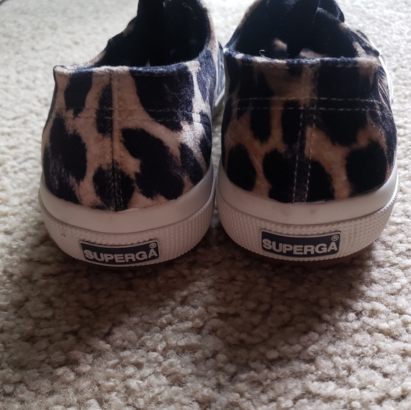 Superga Leopard Velvet Sneaker Shoes - Picture 3 of 7